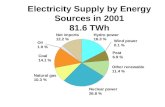 Electricity Supply by Energy Sources in 2001 81.6 TWh
