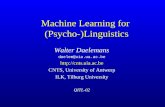 Machine Learning for  (Psycho-)Linguistics