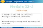 Apply SSS and SAS to construct triangles and solve problems.