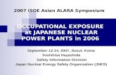 OCCUPATIONAL EXPOSURE  at JAPANESE NUCLEAR POWER PLANTS in 2006