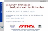 Security Protocols:    Analysis and Verification