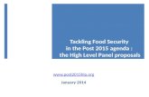 Tackling Food Security  in the Post 2015 agenda :  the High Level Panel proposals