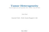 Tumor Heterogeneity Nature Insight series (19 September 2013 /  Vol  501 / Issue No 7467)
