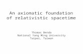 An axiomatic foundation of relativistic spacetime