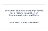 Semantics and Reasoning Algorithms for a Faithful Integration of Description Logics and Rules