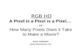 RGB HD A Pixel is a Pixel is a Pixel… - or - How Many Pixels Does it Take to Make a Movie?