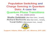 Population Switching  and  Charge Sensing  in  Quantum Dots : A case for Quantum Phase Transitions