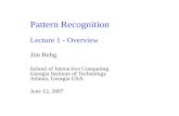 Pattern Recognition Lecture 1 - Overview