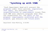 “Synching up with VIWG”