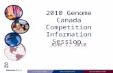 2010 Genome Canada Competition Information Session