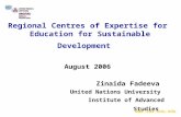Regional Centres of Expertise for  Education for Sustainable Development August 2006