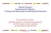 Theme Group 2  Experimental Physics:  Testing and Measuring Fundamental Processes