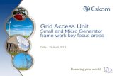 Grid Access Unit Small and Micro Generator frame-work key focus areas
