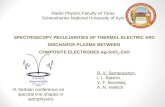 Spectroscopy peculiarities of thermal electric arc discharge plasma between