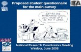 Proposed student questionnaire for the main survey