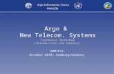 Argo  &  New Telecom. Systems Technical Workshop Introduction and Summary.
