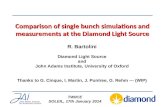 Comparison of single bunch simulations and measurements at the Diamond Light Source