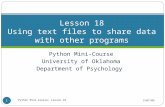 Lesson 18 Using text files to share data with other programs