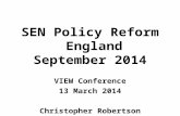 SEN Policy Reform  England September 2014