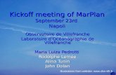 Kickoff meeting of MarPlan September 23rd  Napoli