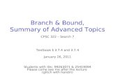 Branch & Bound, Summary of Advanced Topics