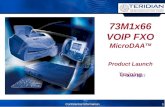 73M1x66 VOIP FXO MicroDAA TM Product Launch Training