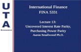 International Finance FINA 5331 Lecture 13:  Uncovered Interest Rate Parity,