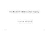 The Problem of Handover Keying