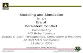 Modeling and Simulation  in an  Era of  Persistent Conflict