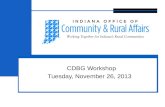 CDBG Workshop Tuesday, November 26, 2013