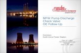 MFW Pump Discharge Check Valve OE Follow Up