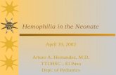 Hemophilia in the Neonate
