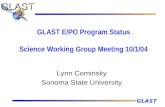 GLAST E/PO Program Status Science Working Group Meeting 10/1/04