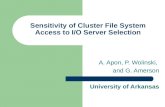 Sensitivity of Cluster File System Access to I/O Server Selection
