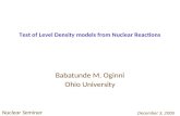 Test of Level Density models from Nuclear Reactions