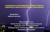 Constraints on the Production of Nitric Oxide by Lightning as Inferred from Satellite Observations