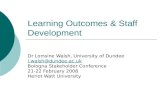 Learning Outcomes & Staff Development