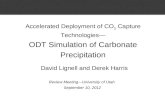 Accelerated Deployment of CO 2  Capture Technologies— ODT Simulation of Carbonate Precipitation