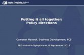 Putting it all together: Policy directions