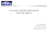 NAVSEA TMDE PROGRAM POM 06 BRIEF