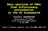 Mass spectrum of  PBH s from inflationary perturbation in the RS braneworld