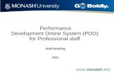 Performance Development Online System (PDO)  for Professional staff  Staff Briefing 2011