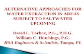ALTERNATIVE APPROACHES FOR WATER EXTRACTION IN AREAS SUBJECT TO SALTWATER UPCONING