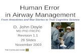 Human Error in Airway Management From Anecdotes and War Stories to True Cognitive Science