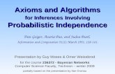 Axioms and Algorithms for Inferences Involving Probabilistic Independence
