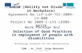 W ork  P ackage No2 S election of  G ood  P ractices in employment of people with disabilities
