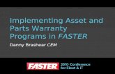 Implementing Asset and Parts Warranty Programs in  FASTER
