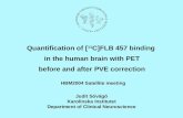 Quantification of [ 11 C]FLB 457 binding  in the human brain with PET