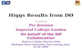 Higgs Results from D Ø
