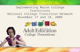 Maine College Transitions Definition